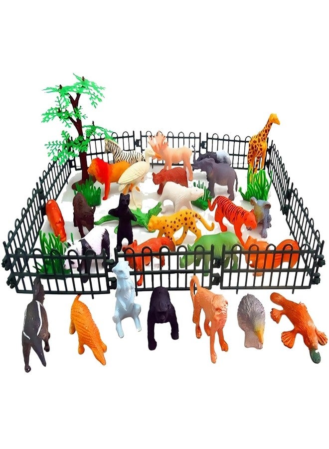 CLAPONE Animals Figure,53 Piece Mini Jungle Toys Set Animal Figurines Mini Animals Safari Animals Figures Zoo Animals Toy Toddler Toys Safari Realistic (Multicolor, Animal 53Pc) - Image 1
